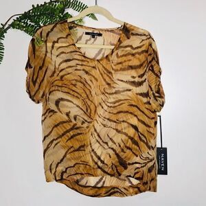 Naven Los Angeles Animal Print Sheer Top NWT!